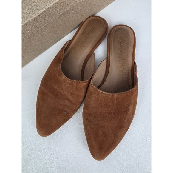 Madewell Remi Womens Brown Suede Pointed Toe Slip-On Mules Size 5 1/2 - Picture 2 of 8